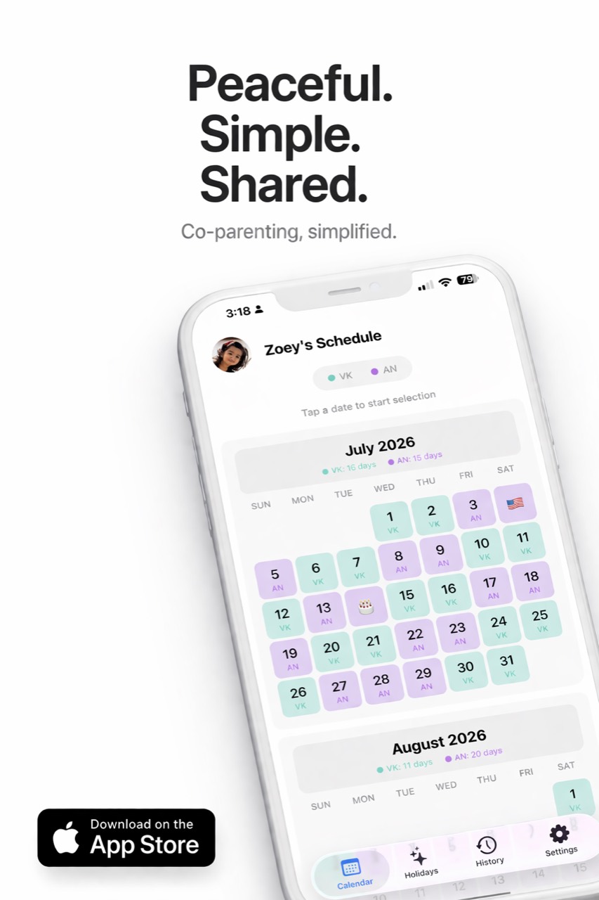 Duet shared co-parent calendar on iPhone